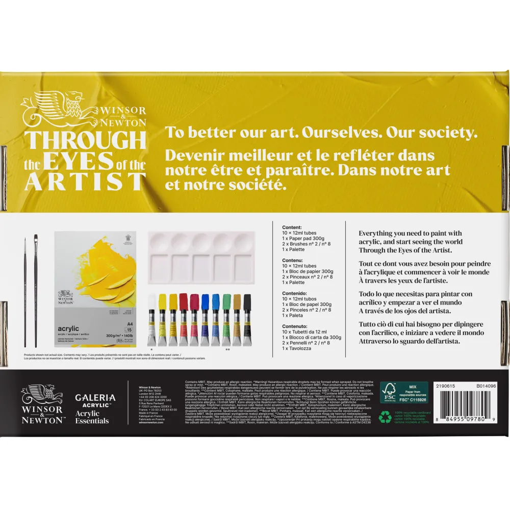 Winsor & Newton Zestaw farb akrylowych Galeria z akcesoriami - - 14 szt. > Farby Akrylowe