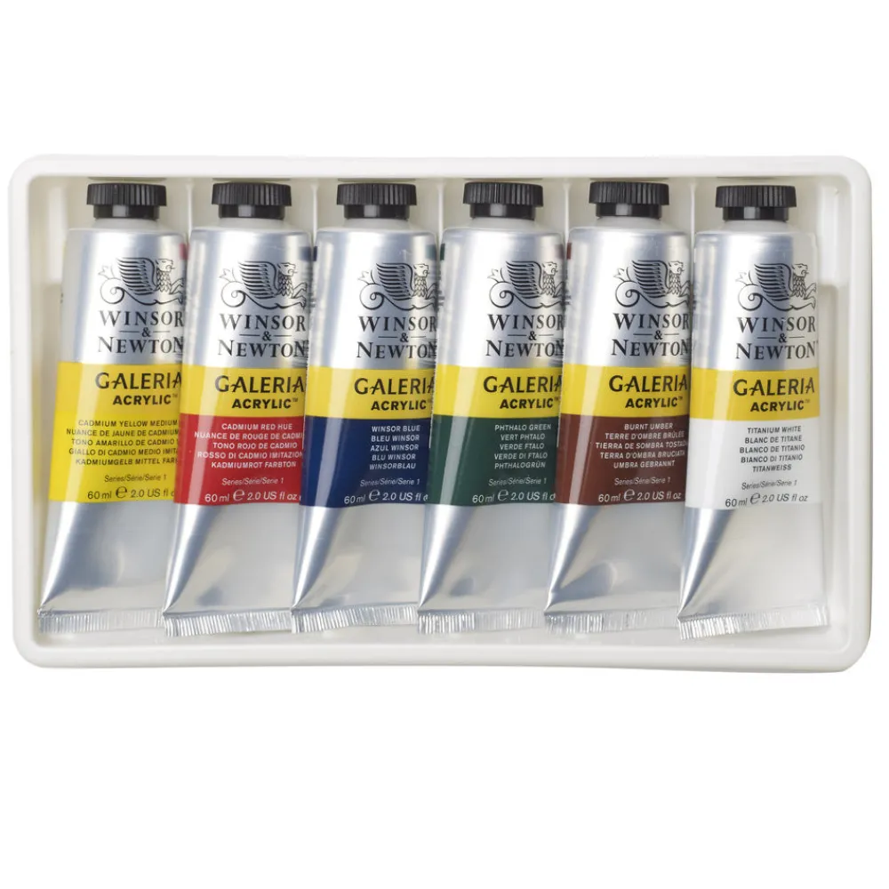 Winsor & Newton Zestaw farb akrylowych Galeria - - 6 kolorów x 60 ml > Farby Akrylowe