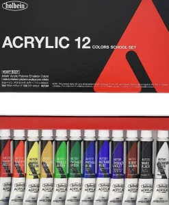 Holbein Zestaw farb akrylowych Heavy Body Acrylic, School Set - - 12 kolorów x 12 ml > Farby Akrylowe