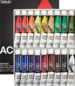 Holbein Zestaw farb akrylowych Heavy Body Acrylic, School Set - - 18 kolorów x 12 ml > Farby Akrylowe