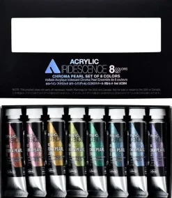 Holbein Zestaw farb akrylowych Iridescence Acrylic - - Chroma Pearl, 8 kolorów x 5 ml