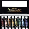 Holbein Zestaw farb akrylowych Iridescence Acrylic - - Chromashine, 8 kolorów x 5 ml