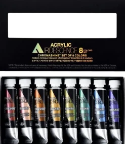 Holbein Zestaw farb akrylowych Iridescence Acrylic - - Chromashine, 8 kolorów x 5 ml