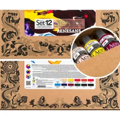 Renesans Zestaw farb akrylowych Maxi Acril - - 12 kolorów x 60 ml