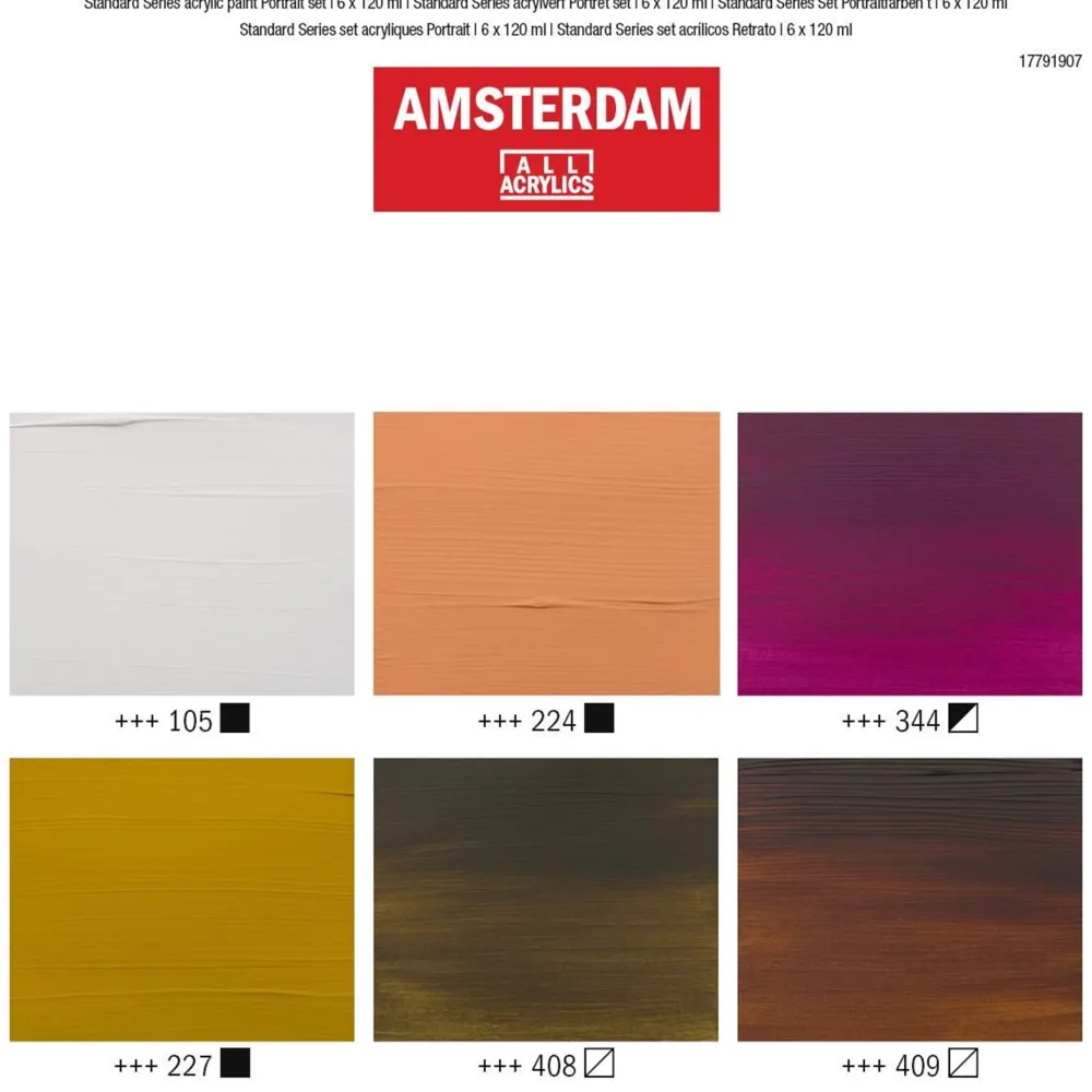 Amsterdam Zestaw farb akrylowych, Portrait - - 6 kolorów x 120 ml