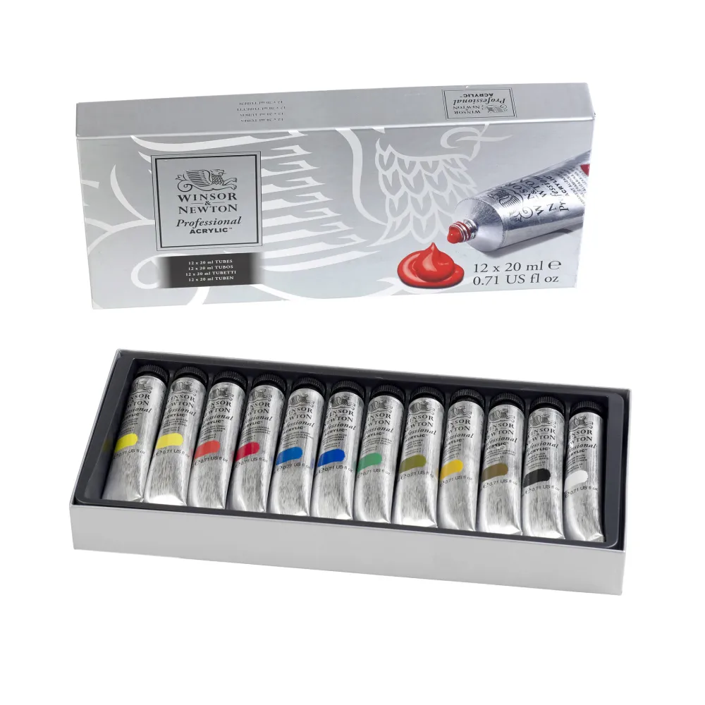 Winsor & Newton Zestaw farb akrylowych Professional - - 12 kolorów x 20 ml > Farby Akrylowe