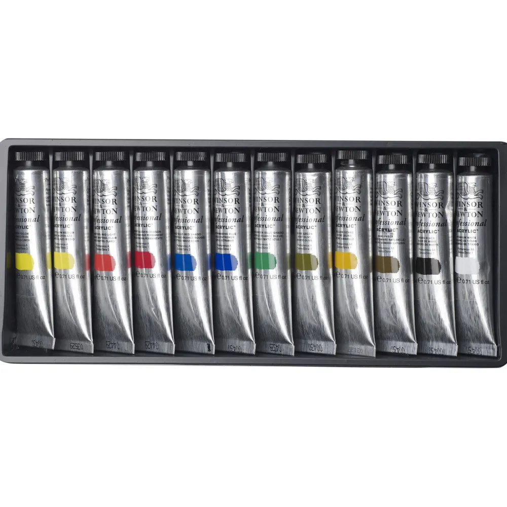 Winsor & Newton Zestaw farb akrylowych Professional - - 12 kolorów x 20 ml > Farby Akrylowe