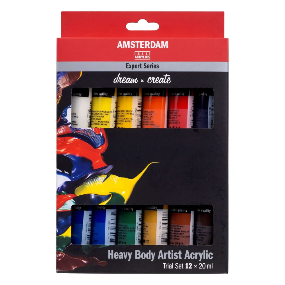 Amsterdam Zestaw farb akrylowych w tubkach Expert - - 12 kolorów x 20 ml