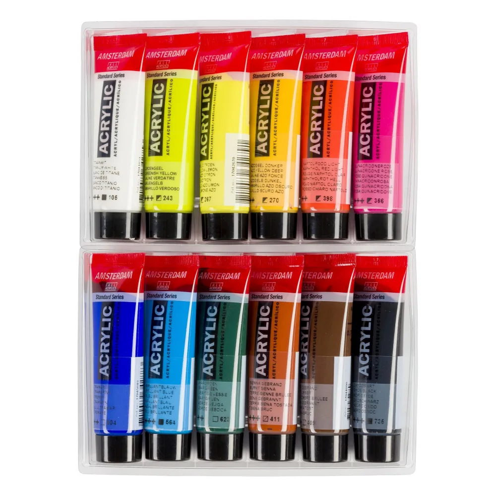 Amsterdam Zestaw farb akrylowych w tubkach - - Pastel, 12 kolorów x 20 ml > Farby Akrylowe