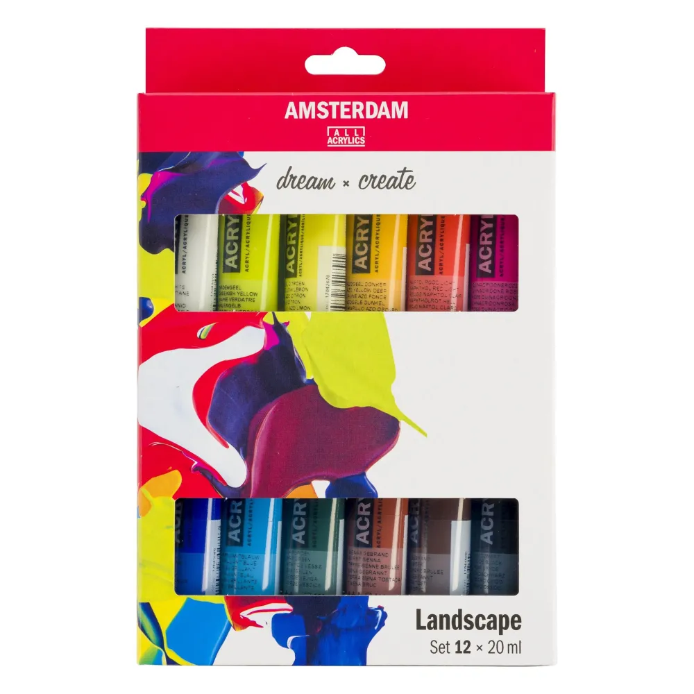 Amsterdam Zestaw farb akrylowych w tubkach - - Pastel, 12 kolorów x 20 ml > Farby Akrylowe