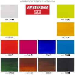 Amsterdam Zestaw farb akrylowych w tubkach - - Pastel, 12 kolorów x 20 ml ><noscript><img width=