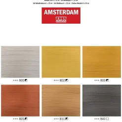 Amsterdam Zestaw farb akrylowych w tubkach - - Metallic, 6 kolorów x 20 ml > Farby Akrylowe
