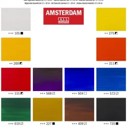 Amsterdam Zestaw farb akrylowych w tubkach - - 12 kolorów x 20 ml