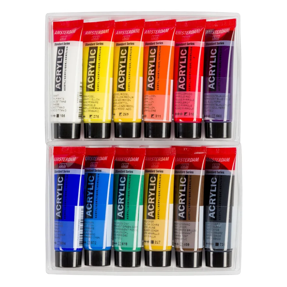 Amsterdam Zestaw farb akrylowych w tubkach - - 12 kolorów x 20 ml