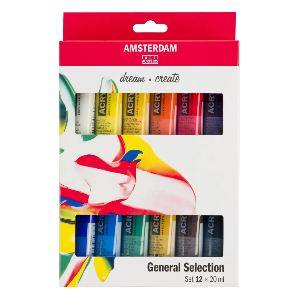 Amsterdam Zestaw farb akrylowych w tubkach - - 12 kolorów x 20 ml