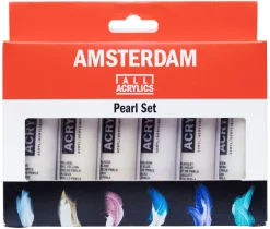 Amsterdam Zestaw farb akrylowych w tubkach - - perłowe, 6 kolorów x 20 ml