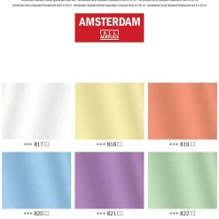 Amsterdam Zestaw farb akrylowych w tubkach - - perłowe, 6 kolorów x 20 ml