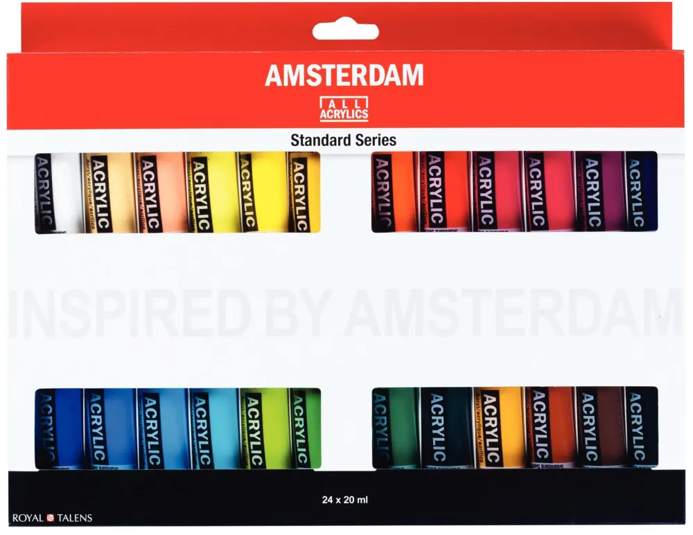 Amsterdam Zestaw farb akrylowych w tubkach - - 24 kolory x 20 ml