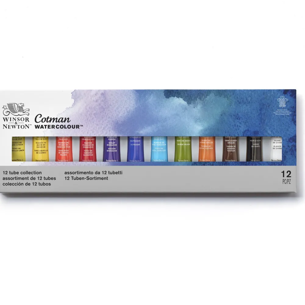 Winsor & Newton Zestaw farb akwarelowych Cotman w tubkach - - 12 kolorów > Farby Akwarelowe