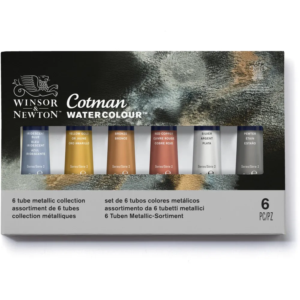 Winsor & Newton Zestaw farb akwarelowych Cotman Metallic - - 8 kolorów > Farby Akwarelowe
