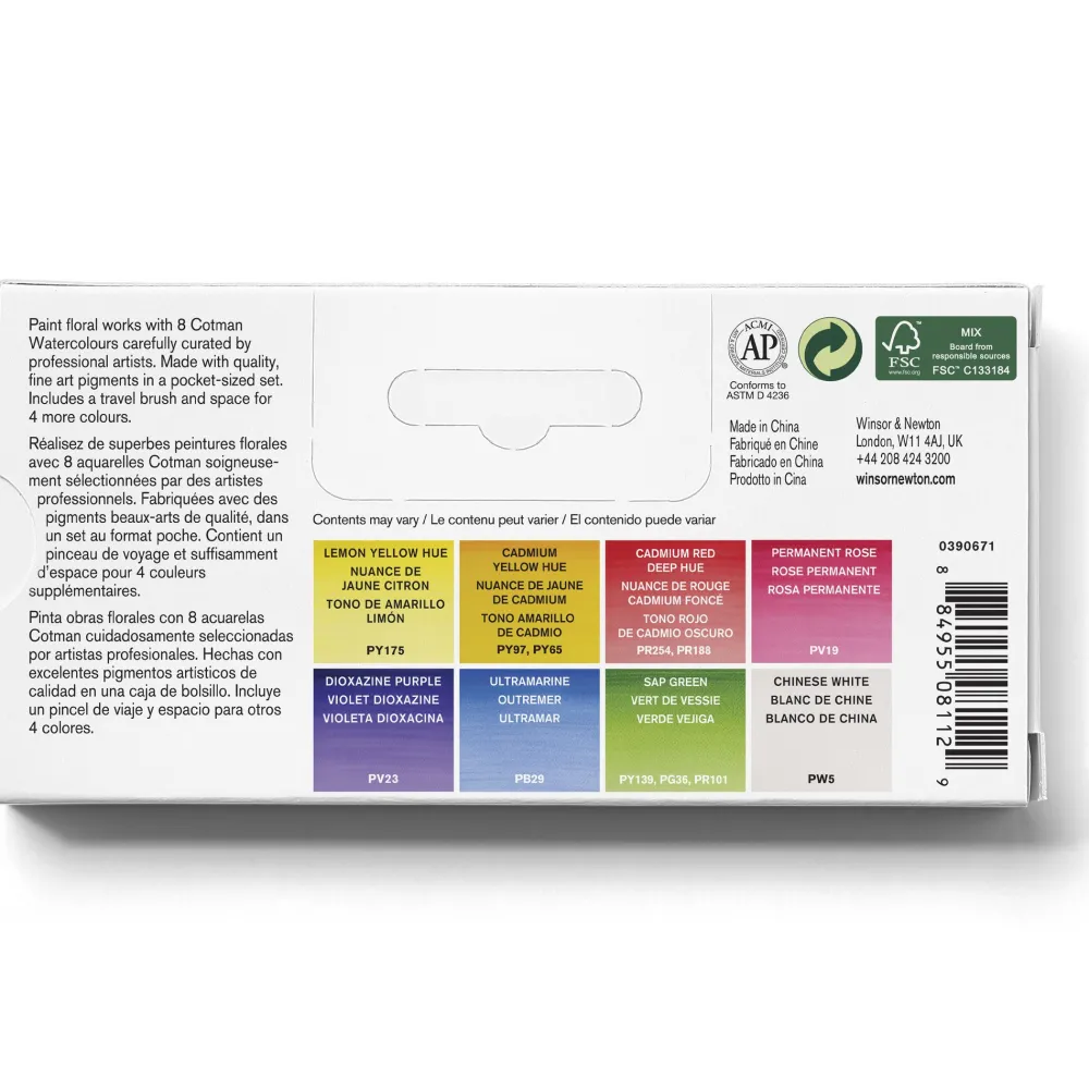 Winsor & Newton Zestaw farb akwarelowych Cotman Floral - - 8 kolorów