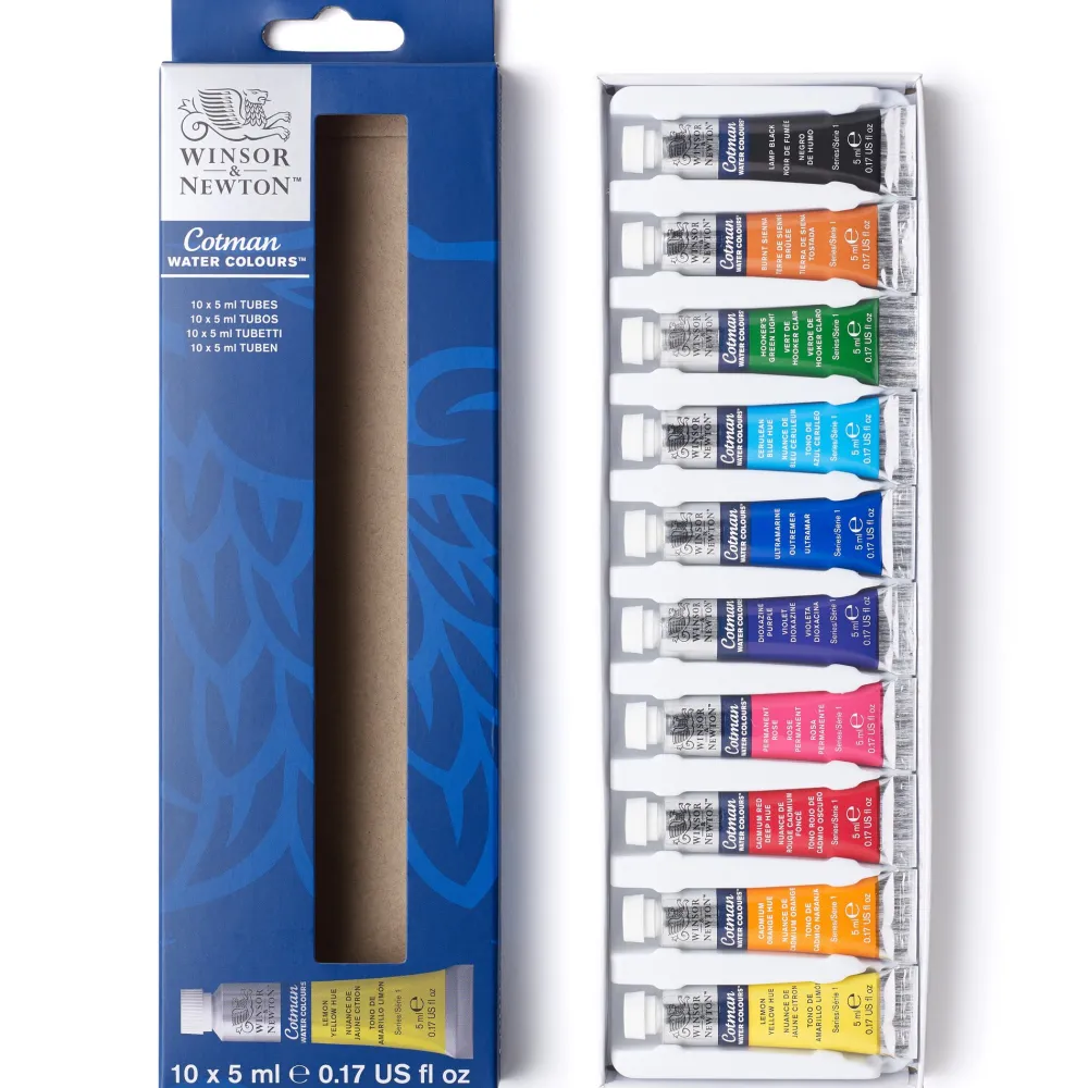 Winsor & Newton Zestaw farb akwarelowych Cotman - - 10 kolorów x 5 ml