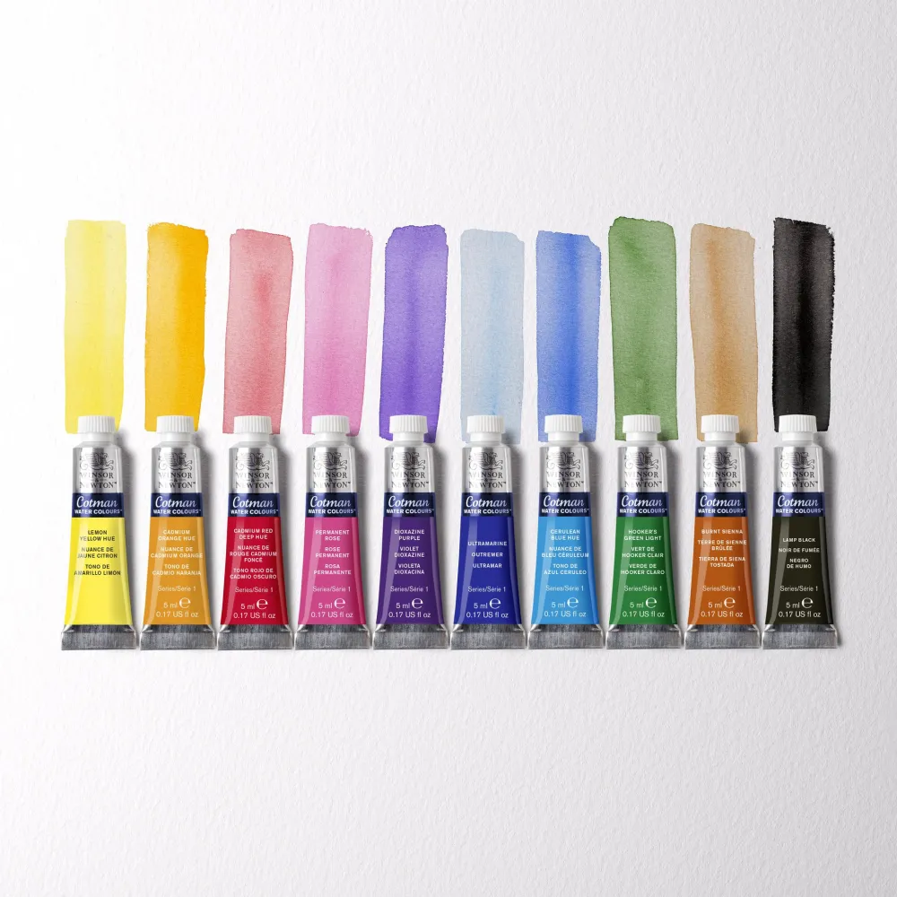 Winsor & Newton Zestaw farb akwarelowych Cotman - - 10 kolorów x 5 ml
