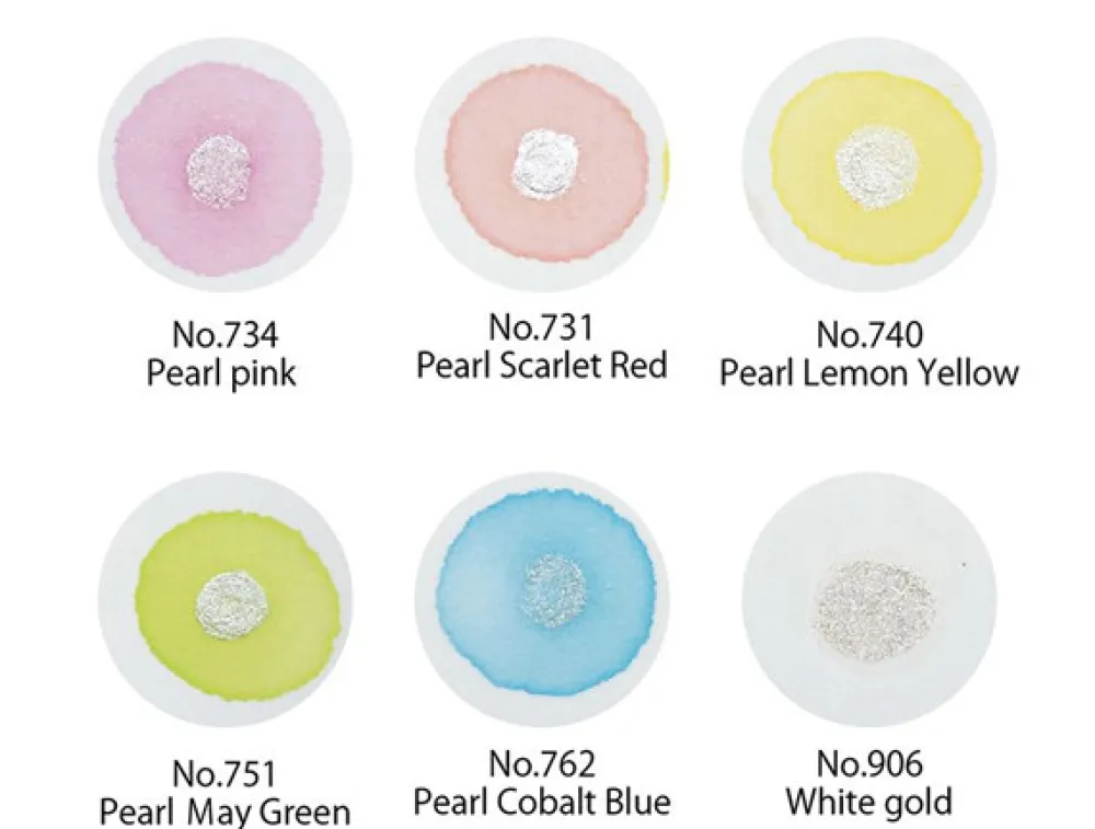 Kuretake Zestaw farb akwarelowych Gansai Tambi - - Pearl Colors, 6 szt.