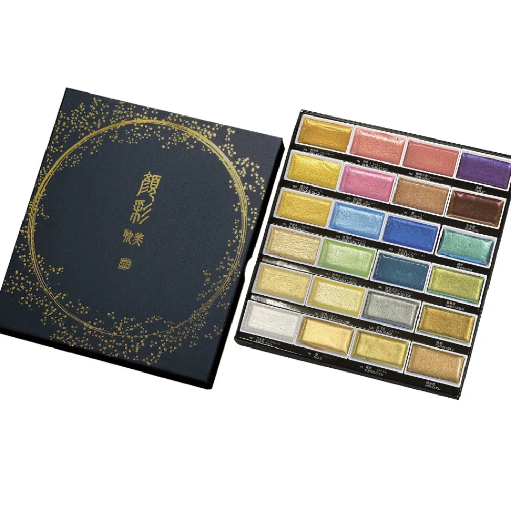 Kuretake Zestaw farb akwarelowych Gansai Tambi Metallic II Limited Edition - - 24 szt.