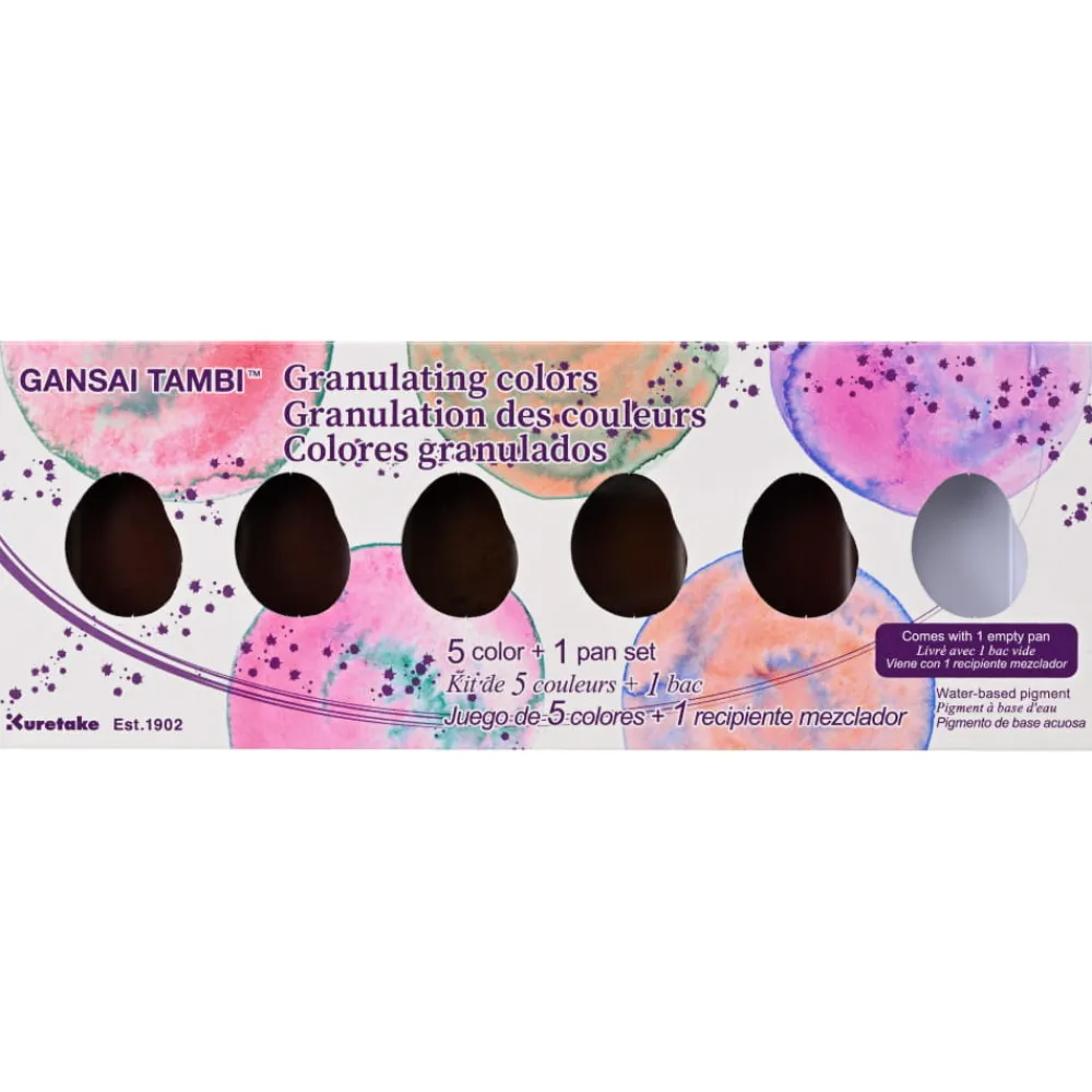 Kuretake Zestaw farb akwarelowych Gansai Tambi Granulating - - 5 kolorów