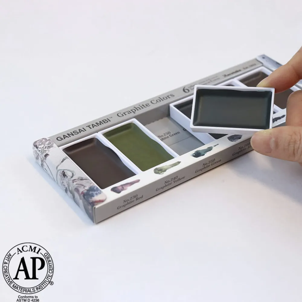 Kuretake Zestaw farb akwarelowych Gansai Tambi - - Graphite Colors, 6 kolorów > Farby Akwarelowe