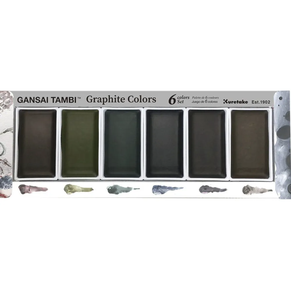 Kuretake Zestaw farb akwarelowych Gansai Tambi - - Graphite Colors, 6 kolorów > Farby Akwarelowe