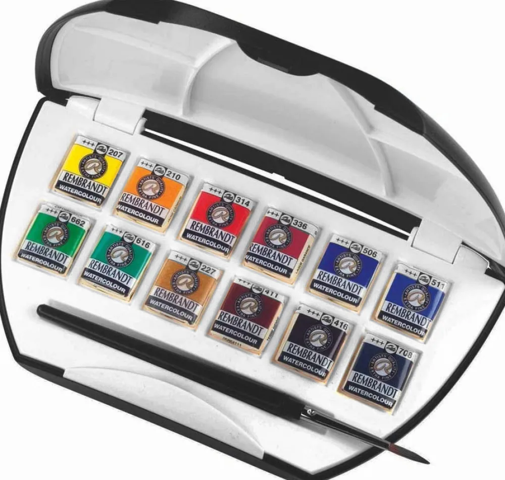 Rembrandt Zestaw farb akwarelowych Luxury Pocket Box w etui - - 12 kolorów > Farby Akwarelowe