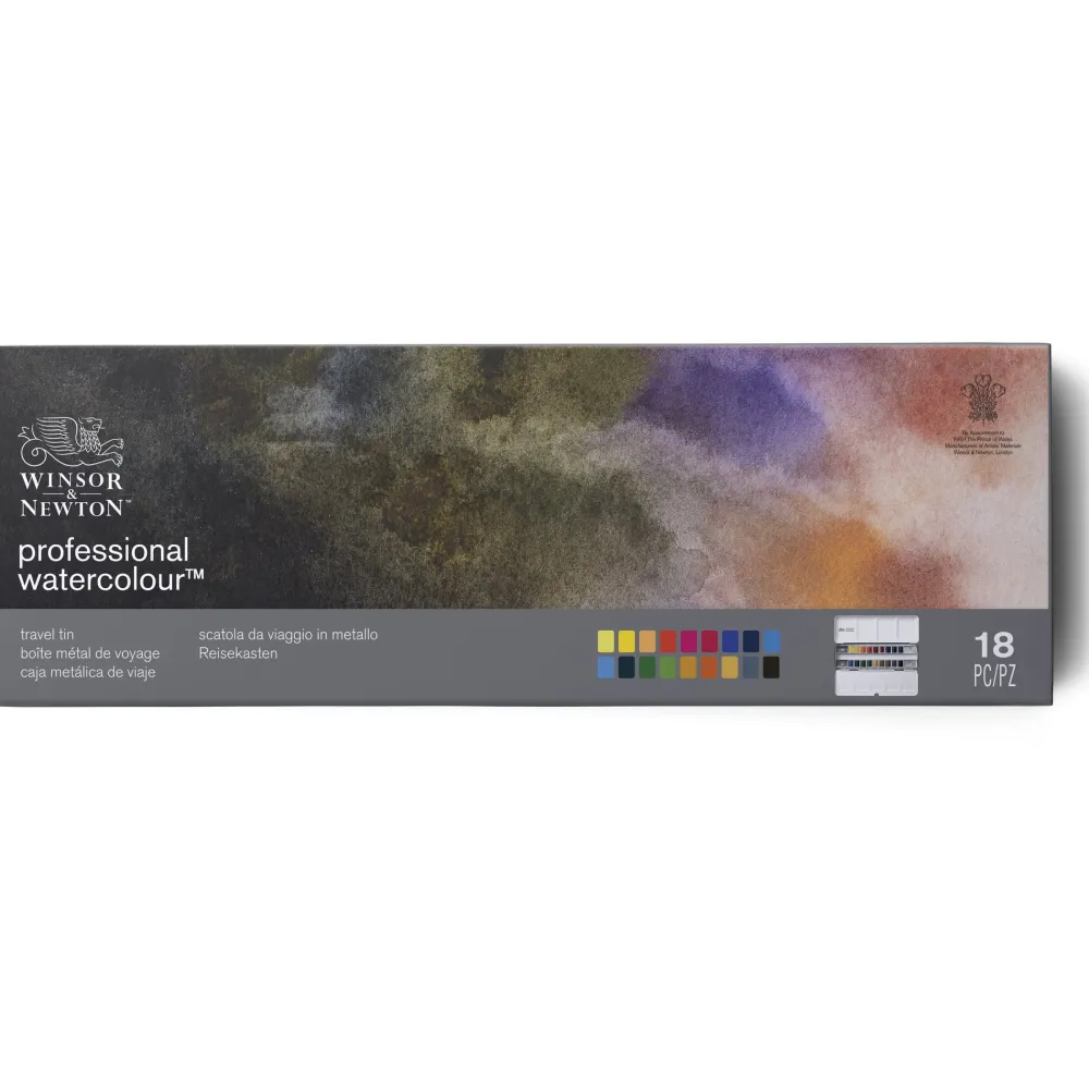Winsor & Newton Zestaw farb akwarelowych Professional w półkostkach - - 18 kolorów > Farby Akwarelowe