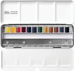 Winsor & Newton Zestaw farb akwarelowych Professional w półkostkach - - 12 kolorów