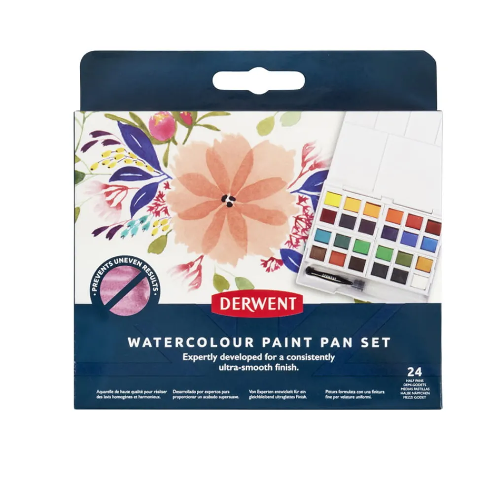 Derwent Zestaw farb akwarelowych w kostkach - - 24 kolory > Farby Akwarelowe