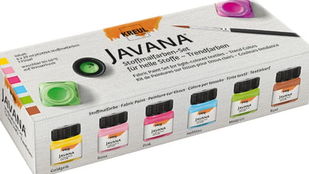 Kreul Zestaw farb do jasnych tkanin Javana - - 6 kolorów x 20 ml
