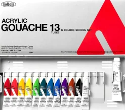 Holbein Zestaw farb gwaszy Acryla Gouache School Set - - 13 kolorów