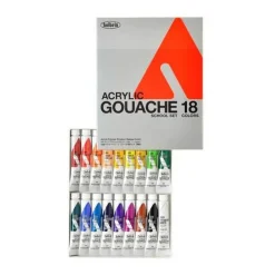 Holbein Zestaw farb gwaszy Acryla Gouache School Set - - 18 kolorów x 12 ml > Farby Gwasze I Tempery