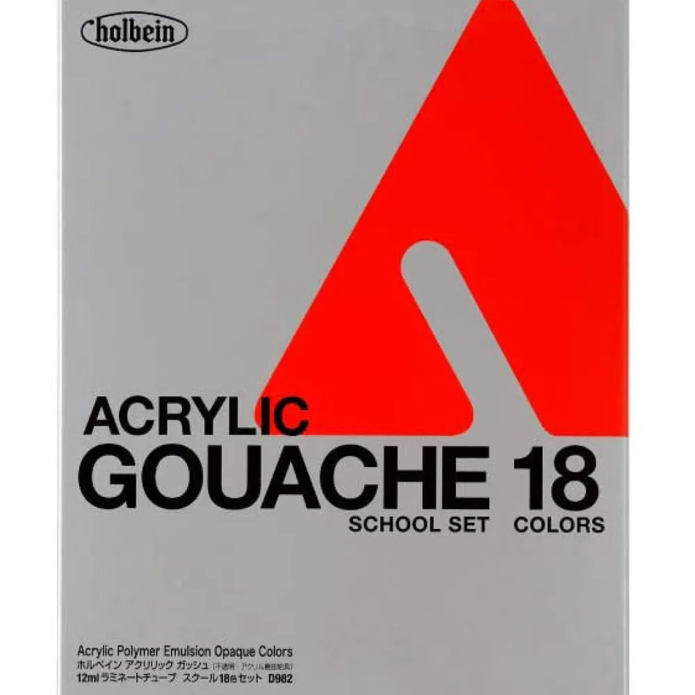 Holbein Zestaw farb gwaszy Acryla Gouache School Set - - 18 kolorów x 12 ml > Farby Gwasze I Tempery
