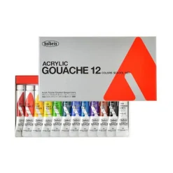 Holbein Zestaw farb gwaszy Acryla Gouache School Set - - 12 kolorów x 12 ml