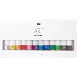 Rico Design Zestaw farb gwaszy ART - - 12 kolorów x 12 ml ><noscript><img width=