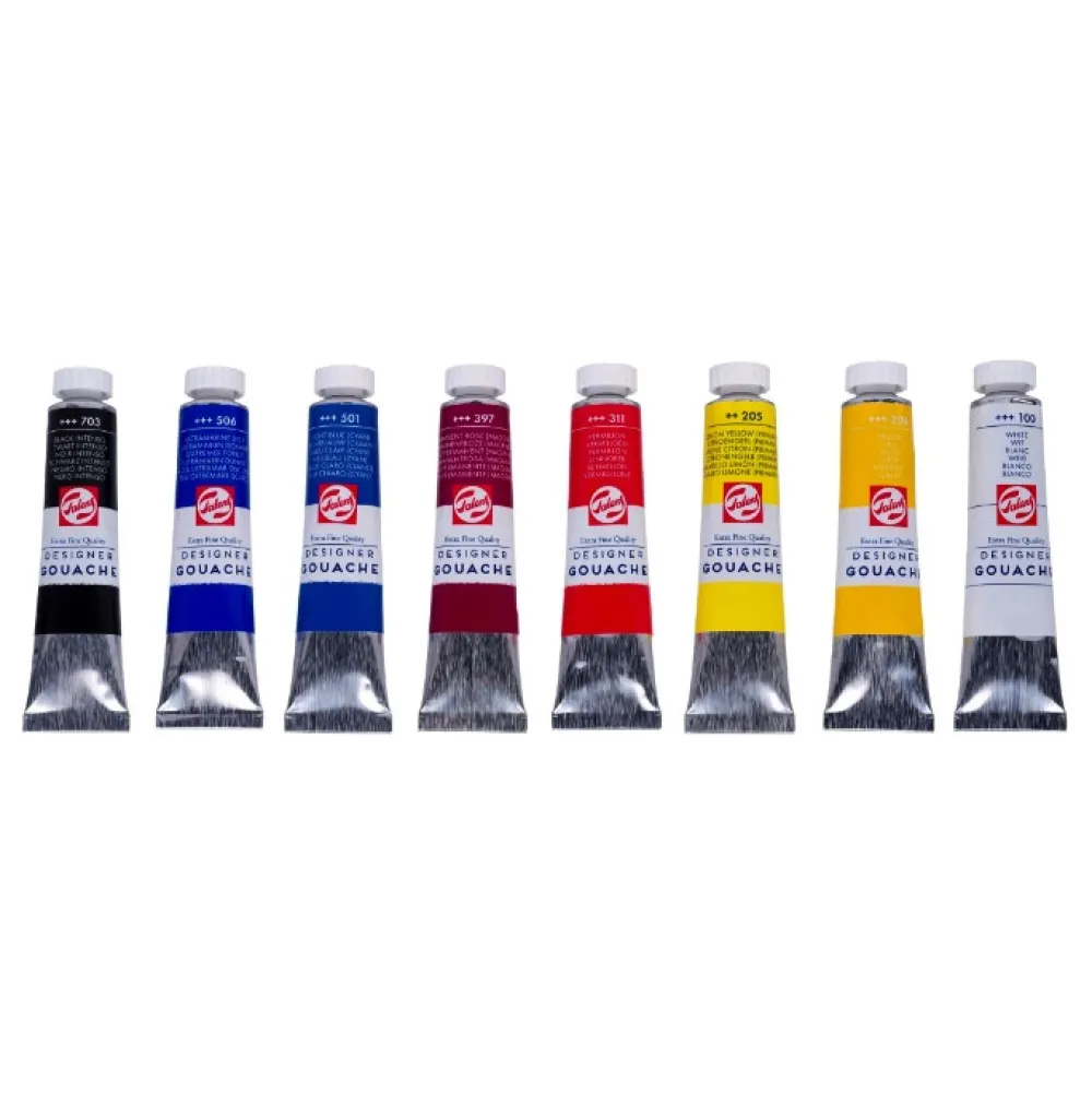 Talens Zestaw farb gwaszy Designer - - 8 kolorów x 20 ml > Farby Gwasze I Tempery