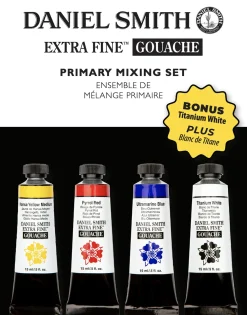 Daniel Smith Zestaw farb gwaszy Extra Fine Primary + Bonus - - 4 x 15 ml