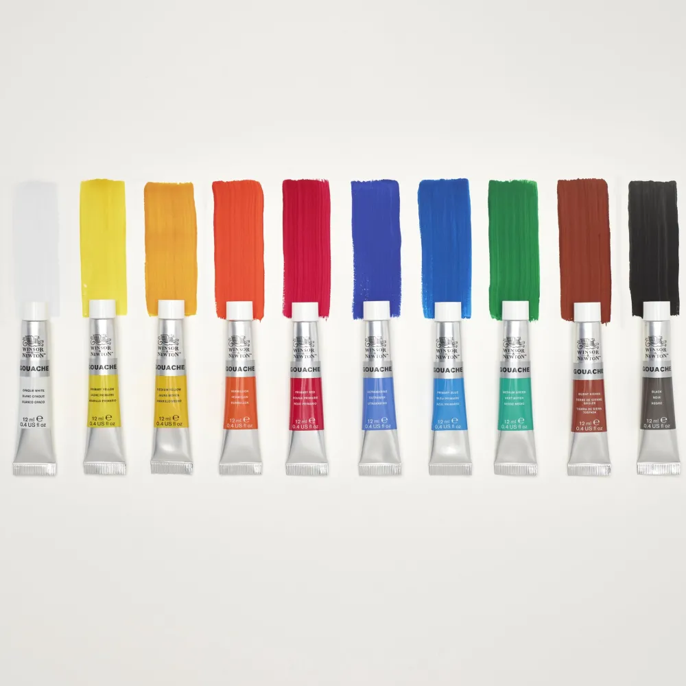 Winsor & Newton Zestaw farb gwaszy - - 10 kolorów x 12 ml