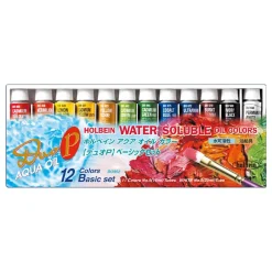 Holbein Zestaw farb olejnych Duo Aqua Oil - - 12 kolorów x 15 ml > Farby Olejne|Farby Olejne Wodorozcieńczalne