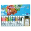 Holbein Zestaw farb olejnych Duo Aqua Oil + olej lniany - - 10 kolorów x 10 ml
