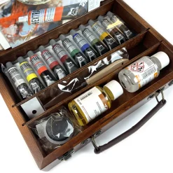 Renesans Zestaw farb olejnych Extra w drewnianej walizce - - 11 kolorów x 20 ml