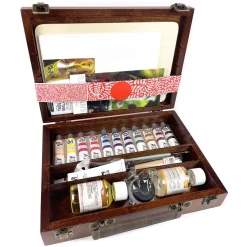 Renesans Zestaw farb olejnych Olej for Art w drewnianej walizce - - 12 kolorów x 20 ml ><noscript><img width=