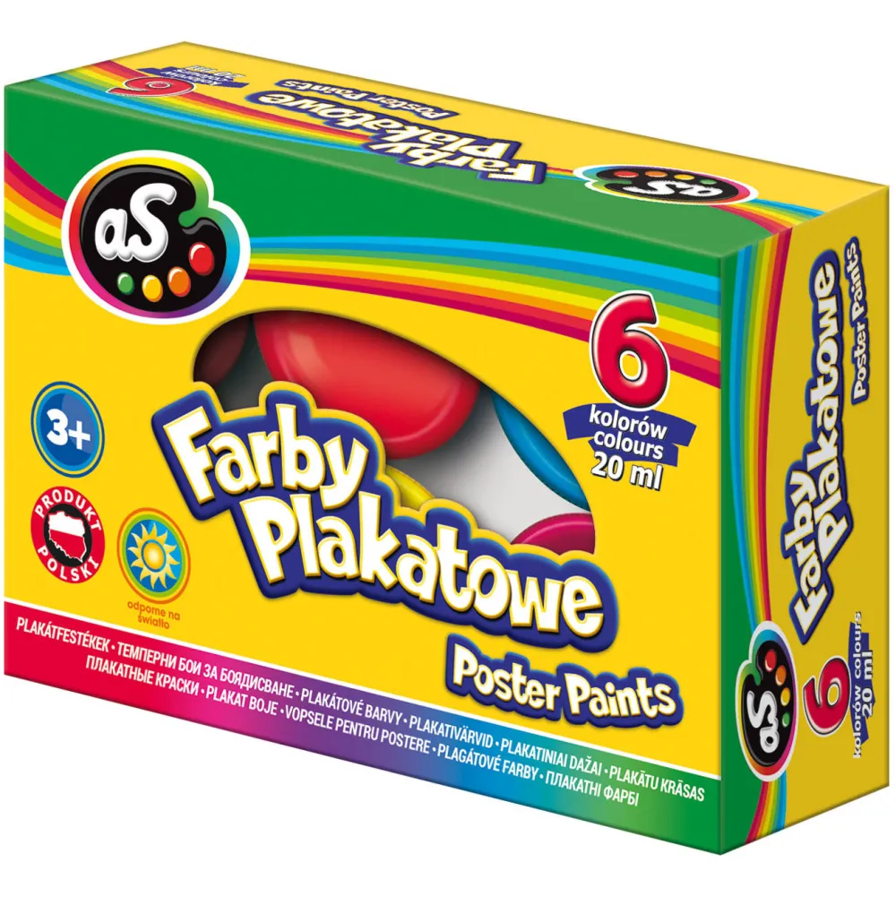 Astra Zestaw farb plakatowych - - 6 kolorów x 20 ml
